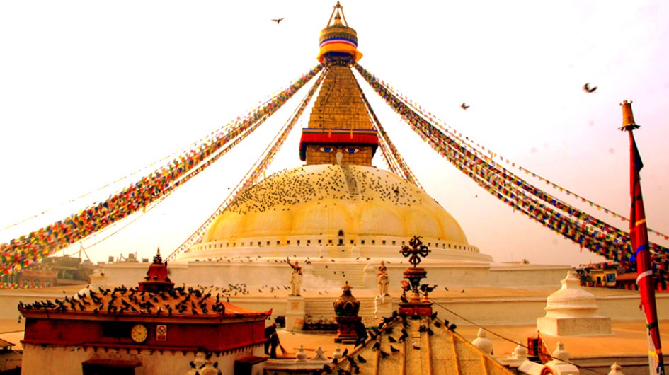 Dôme stupa Bodnath Kathmandou Népal