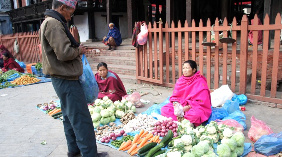 Marchande légumes Kathmandou Népal