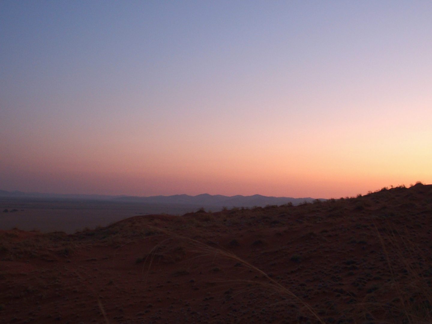 Coucher du soleil sur les dunes Namibie