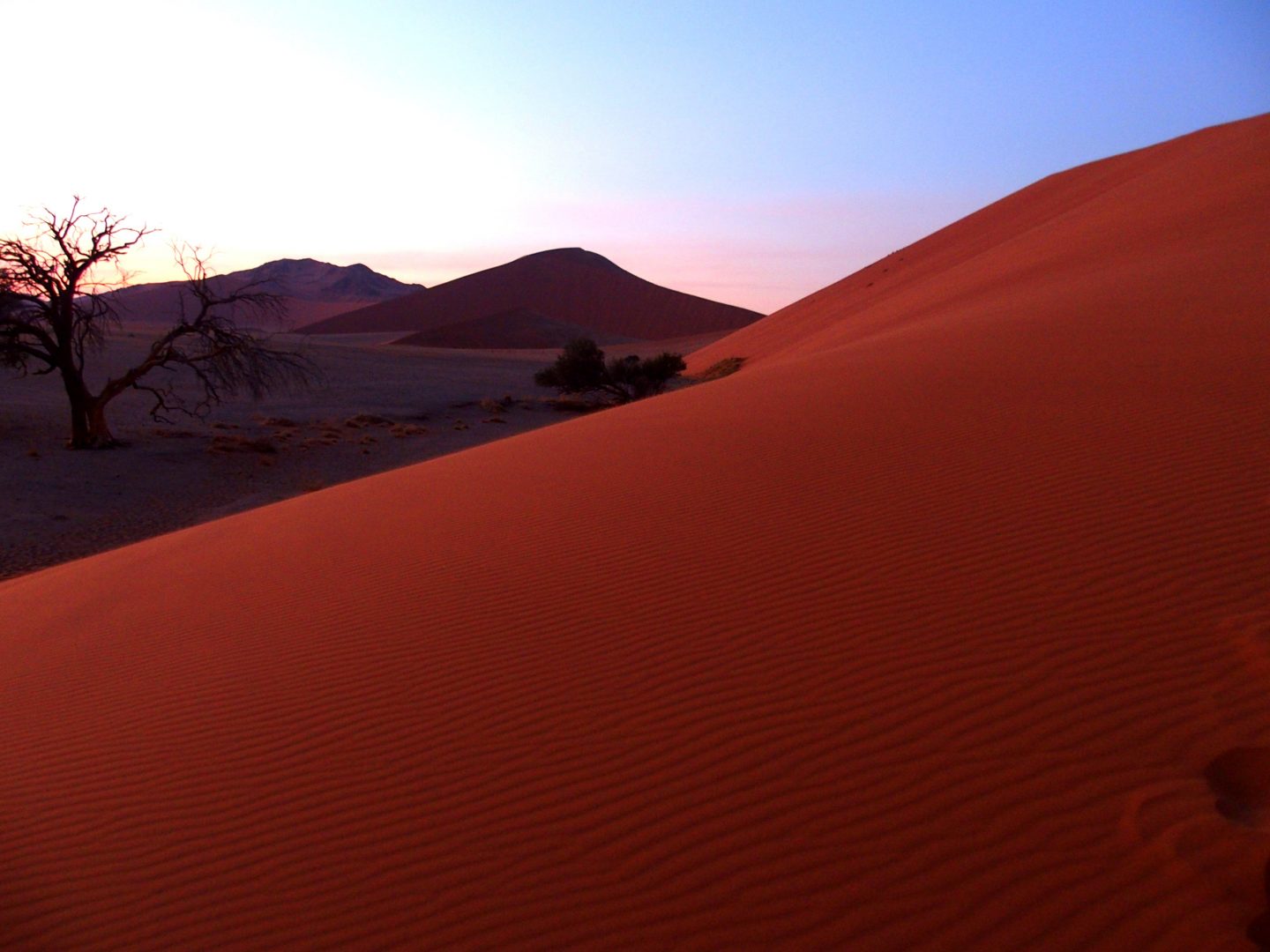 Début escalade Dune 45 Namibie