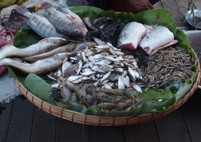 Panier de poissons marché Birmanie