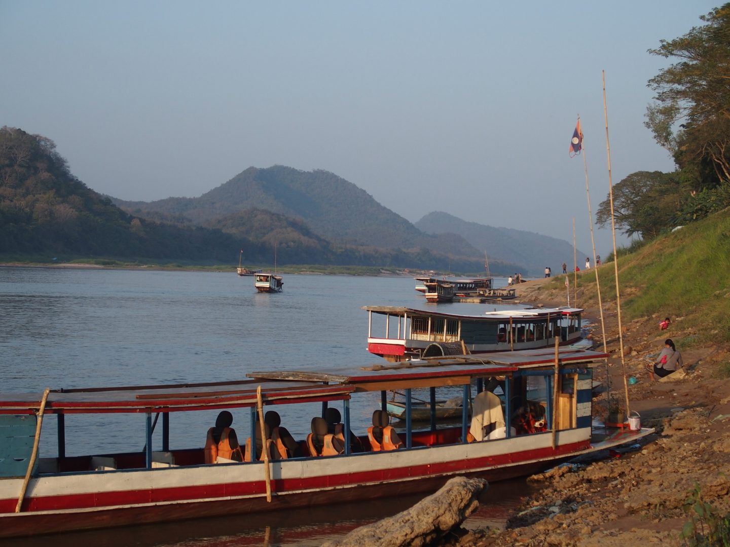 Bateaux sur le Mekong Luang Prabang Laos