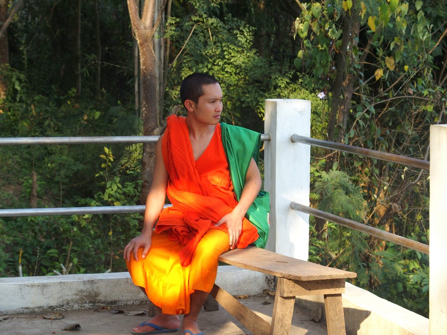 Phone, jeune moine et mon élève en français Luang Prabang Laos