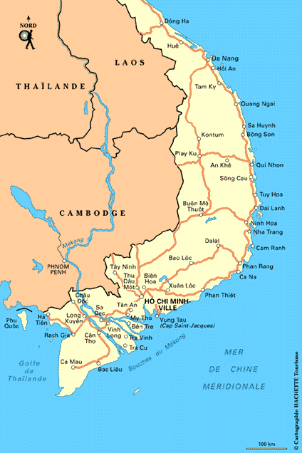 Carte du Vietnam du sud Le Routard