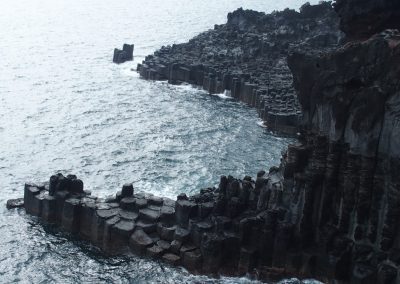 Falaise lave volcanique île de Jeju Corée du sud