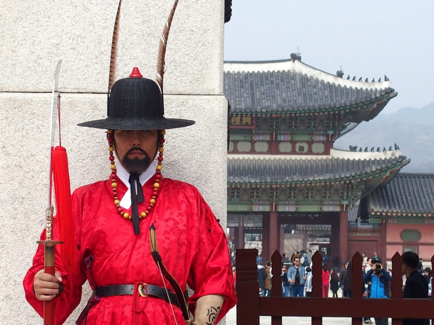 Garde rouge Palais royal Seoul Corée du sud