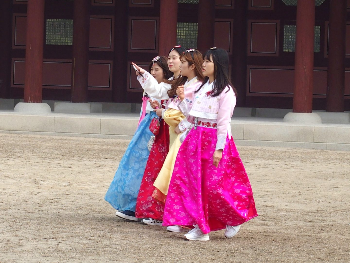 Groupe jolies coréennes Seoul Corée du sud