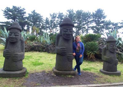 Statues Dolharubang Grands-pères Jeju Corée du sud