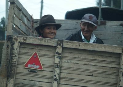 Arrivée au marché de Guamote en pick up Guamote Carnet de voyage en Equateur