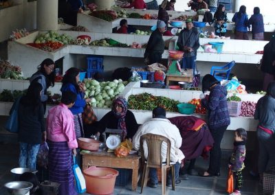 Organisation marché Timphu Bhoutan