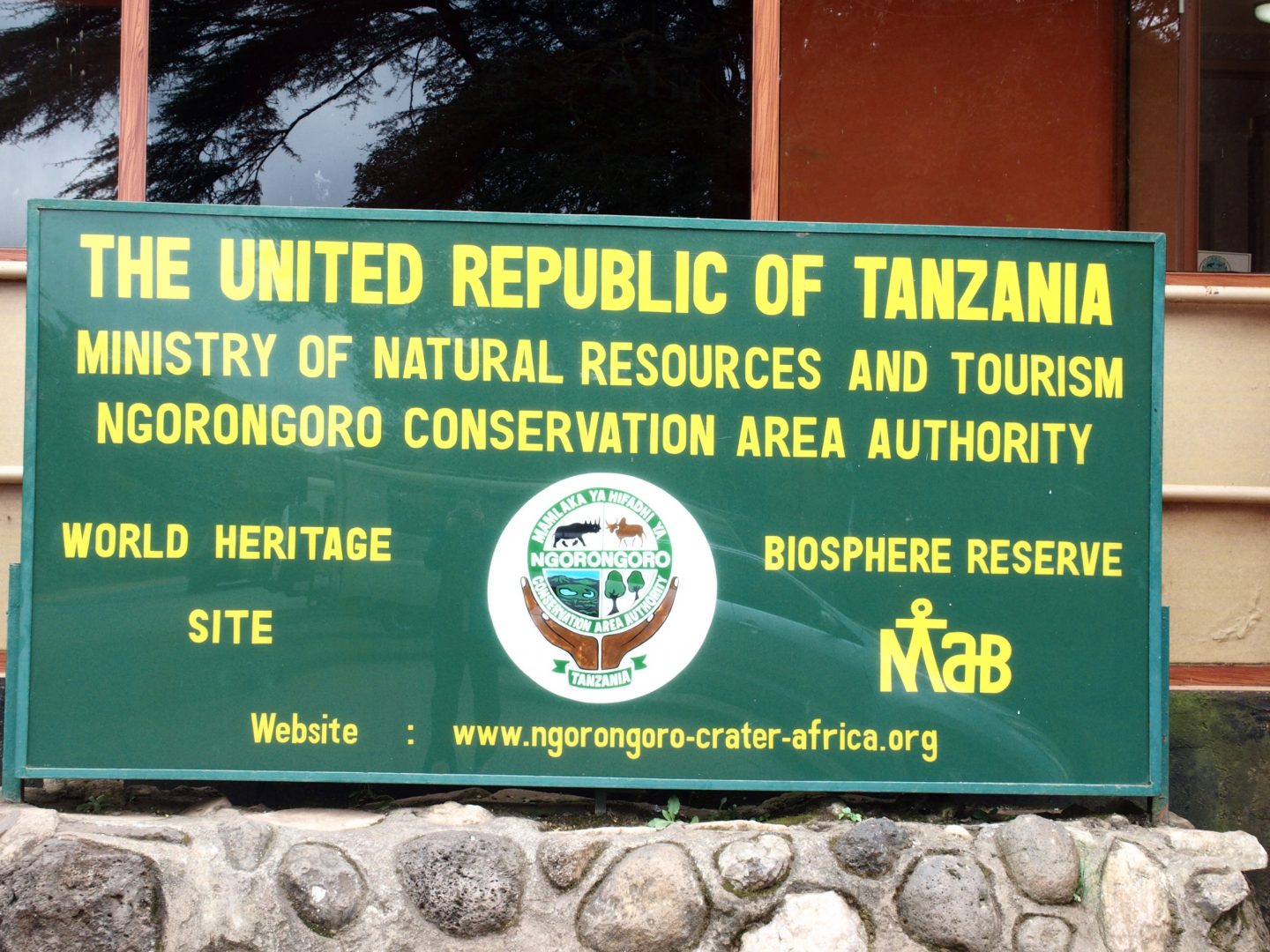 Panneau entrée parc Ngorongoro Tanzanie