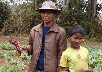 Productrice légumes bio marché Madagascar