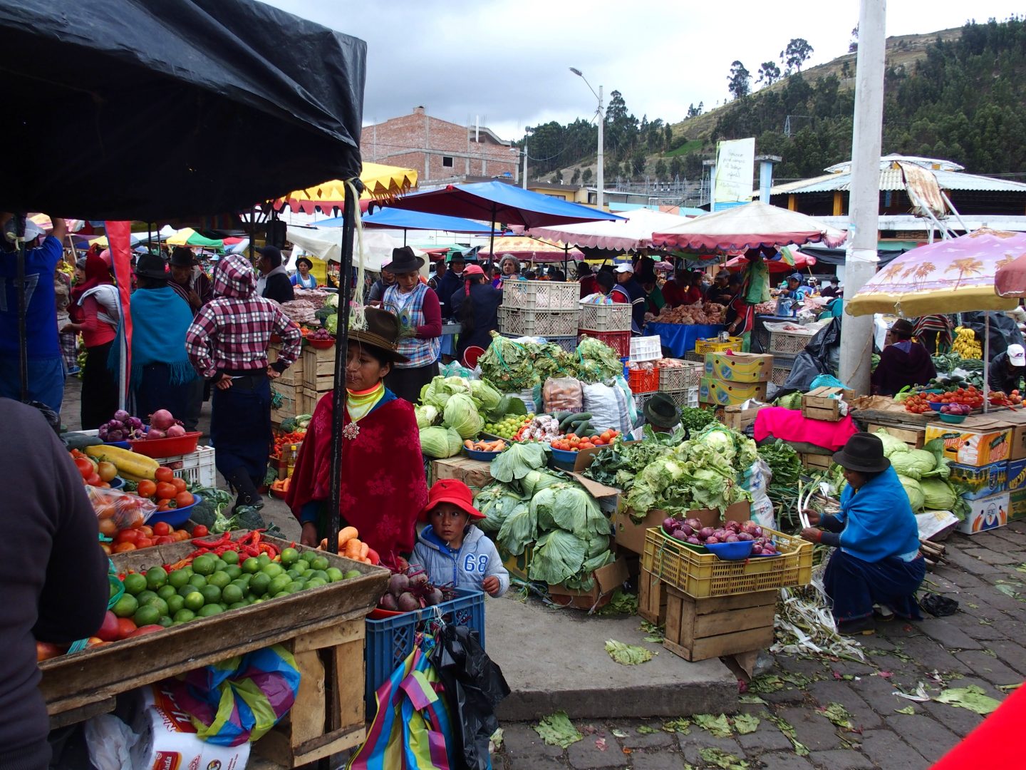 Quartier fruits et légumes marché de Guamote Equateur