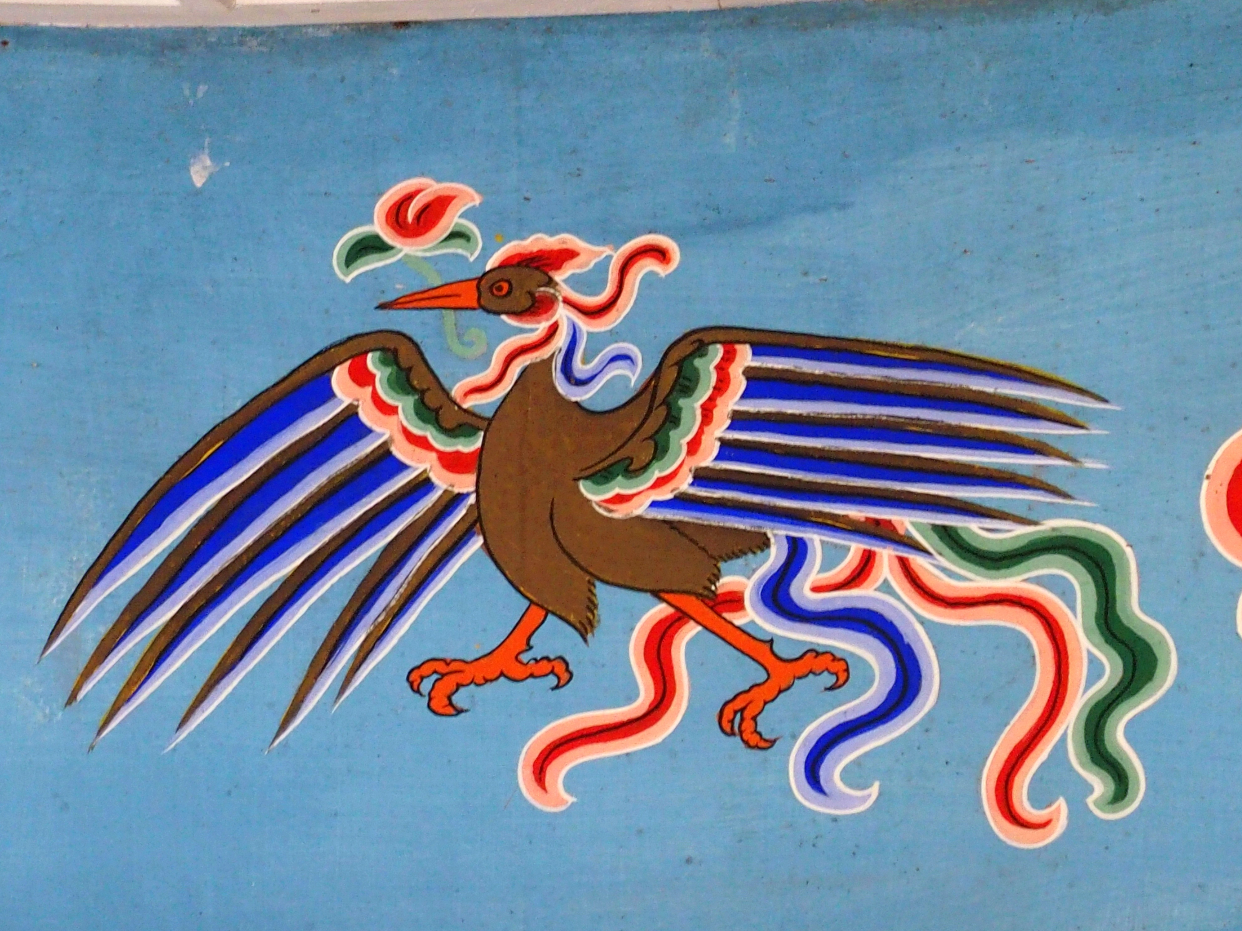 Peintures-traditionnelles-Bhoutan-oiseau.
